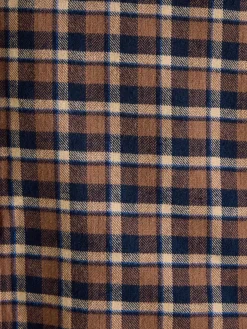 Buchanan Brown & Navy Soft Brushed Cotton Check Shirt