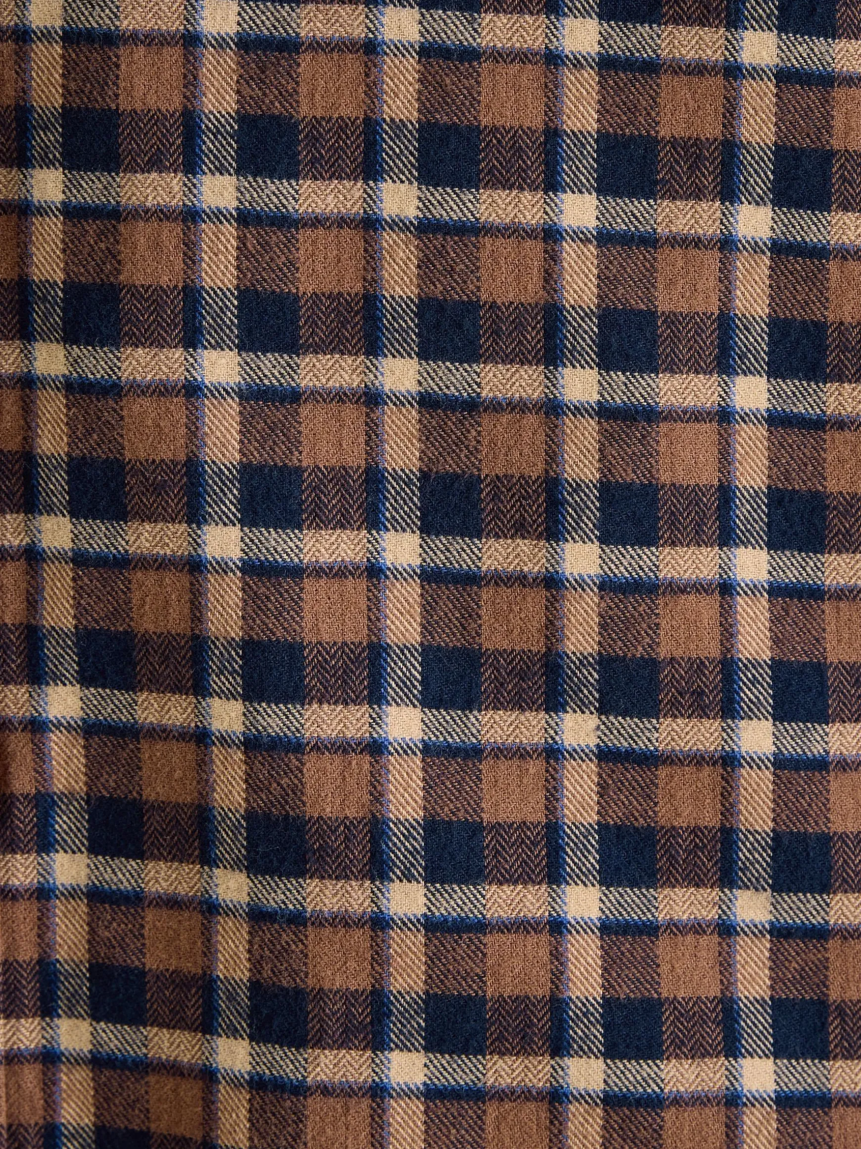 Buchanan Brown & Navy Soft Brushed Cotton Check Shirt