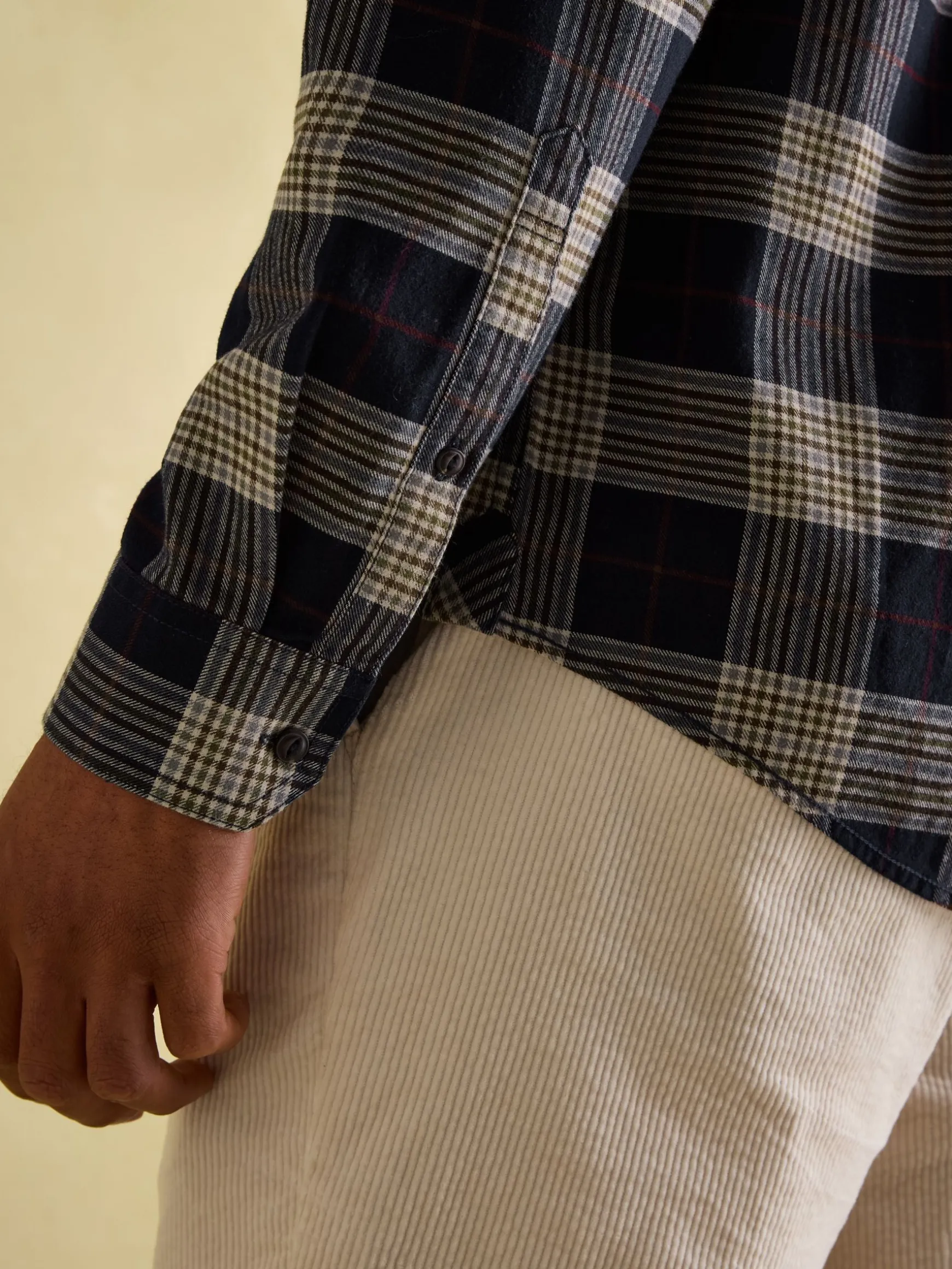 Buchanan Navy Blue Soft Brushed Cotton Check Shirt
