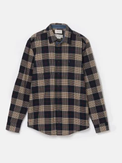 Buchanan Navy Blue Soft Brushed Cotton Check Shirt