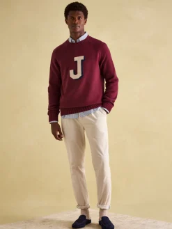 Burgundy 'J' Crew Neck Jumper