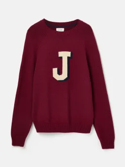 Burgundy 'J' Crew Neck Jumper