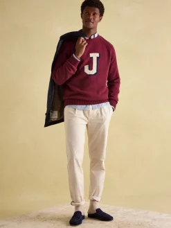 Burgundy 'J' Crew Neck Jumper