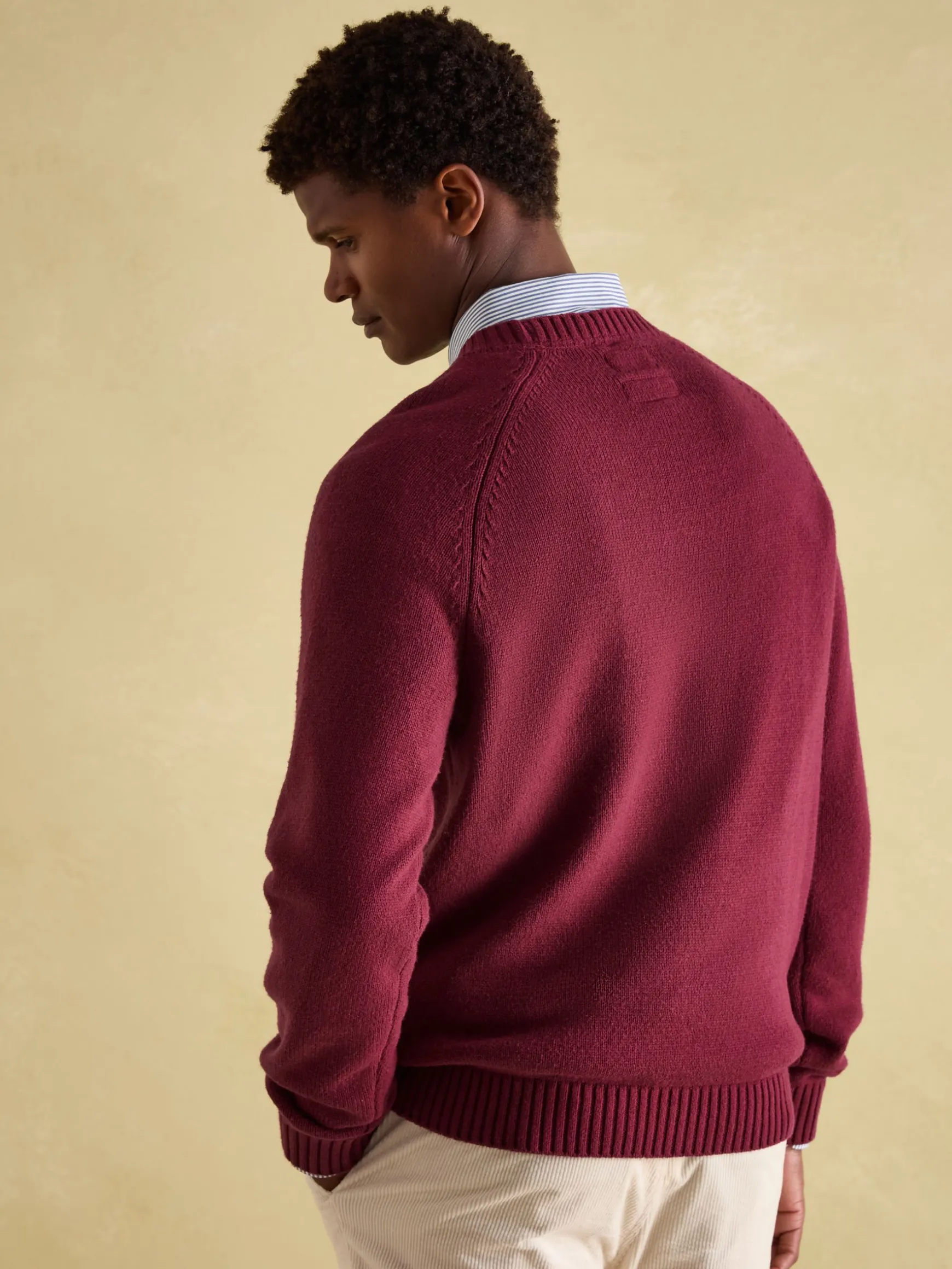 Burgundy 'J' Crew Neck Jumper