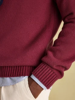 Burgundy 'J' Crew Neck Jumper
