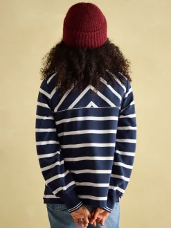 Burnham Navy Blue Funnel Neck Quarter Zip Sweatshirt