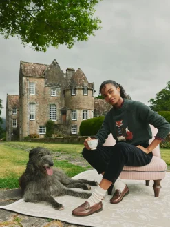 Calla Navy Corduroy Tapered Trousers