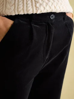 Calla Navy Corduroy Tapered Trousers