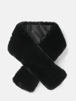 Callcott Black Faux Fur Scarf