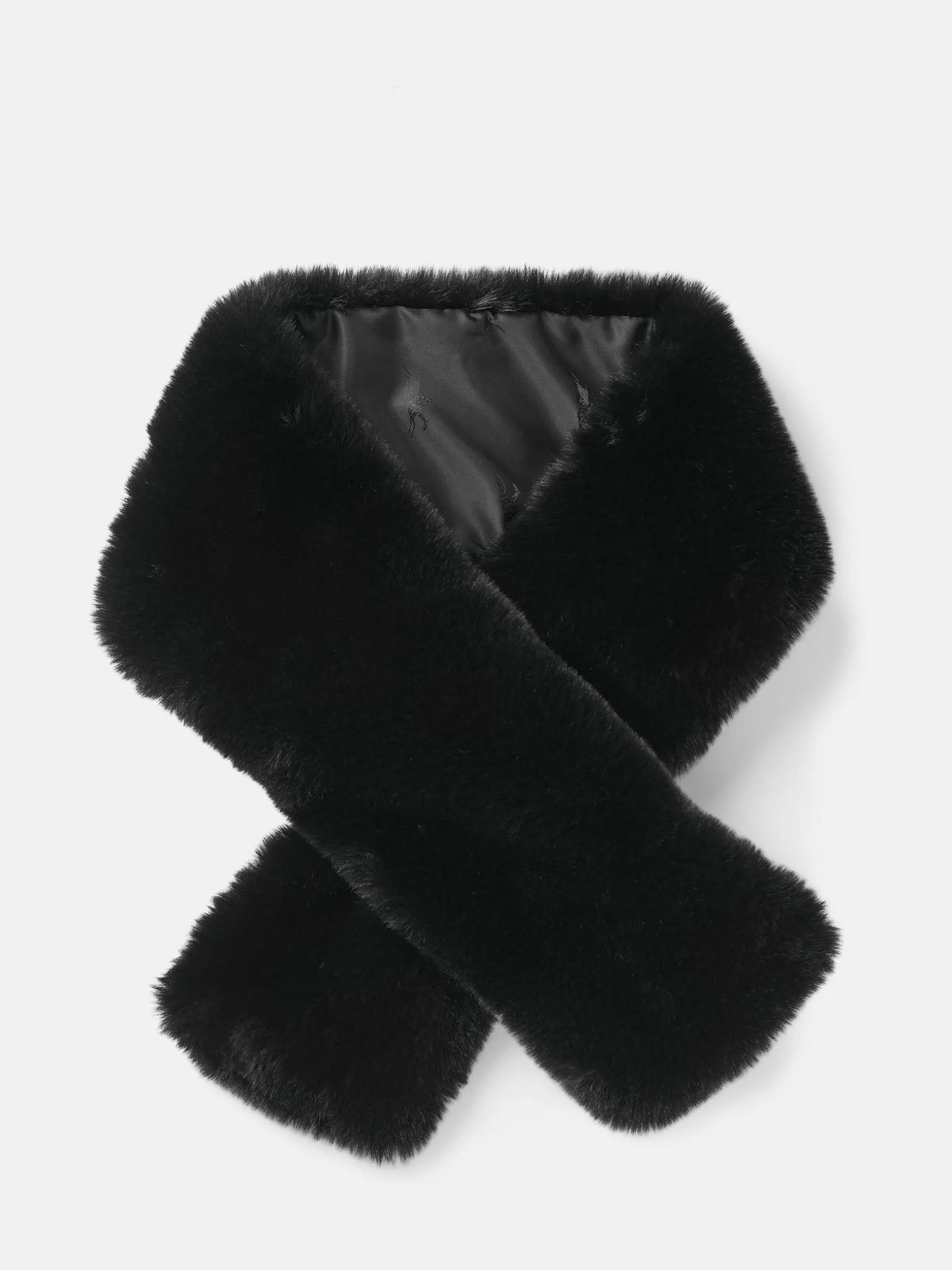 Callcott Black Faux Fur Scarf