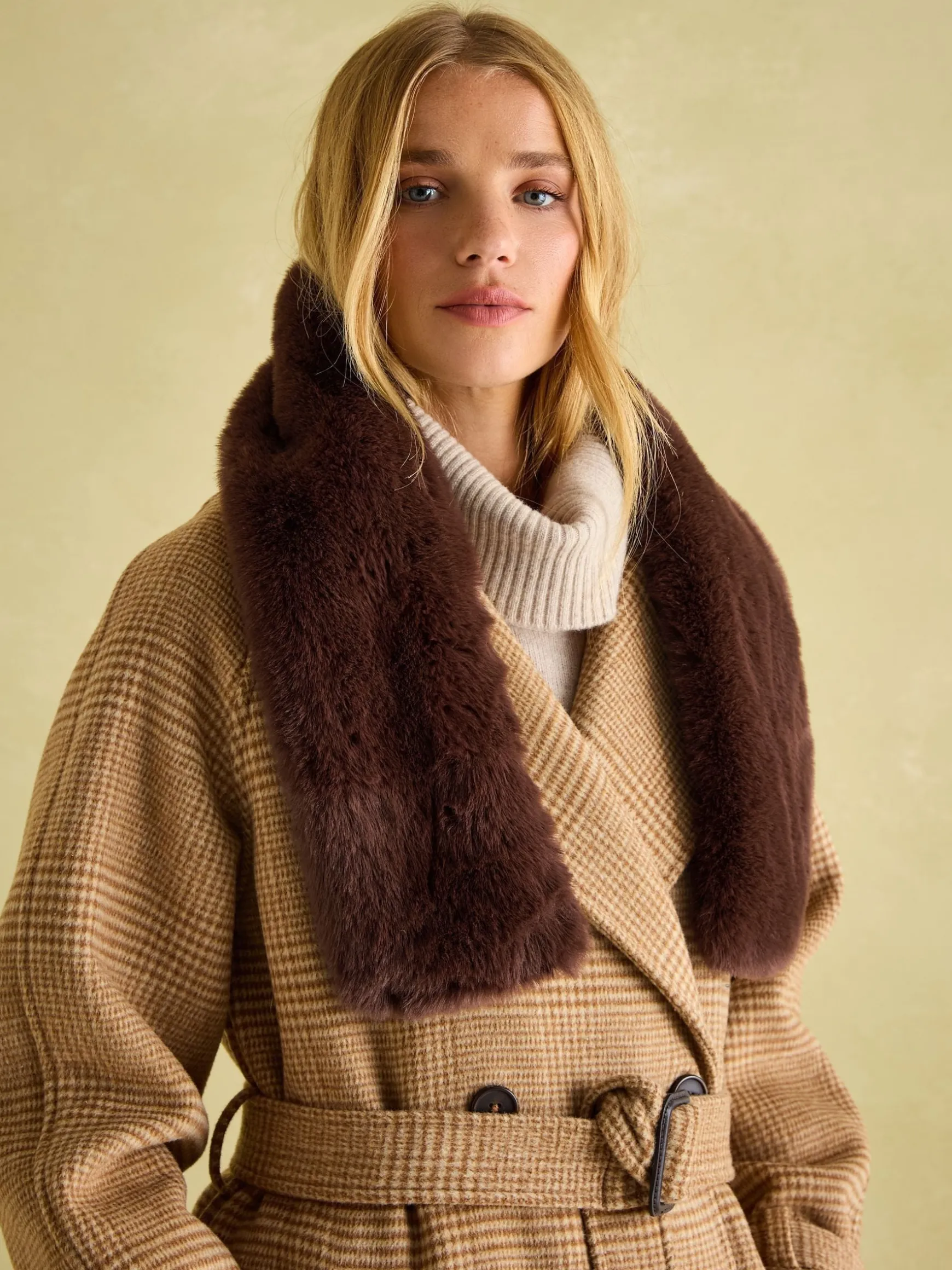 Callcott Chocolate Brown Faux Fur Scarf