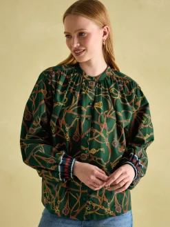 Cecilia Green Button Down Blouse