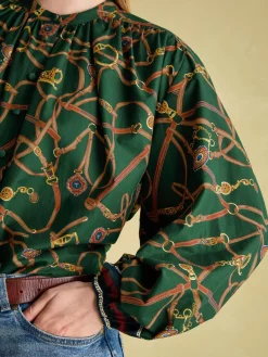 Cecilia Green Button Down Blouse