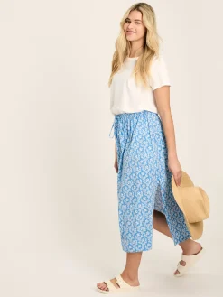 Celia Blue Jersey Midi Skirt
