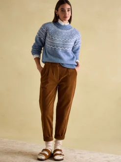 Charlotte Blue Crew Neck Fair Isle Jumper
