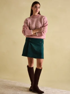 Charlotte Pink Crew Neck Fair Isle Jumper