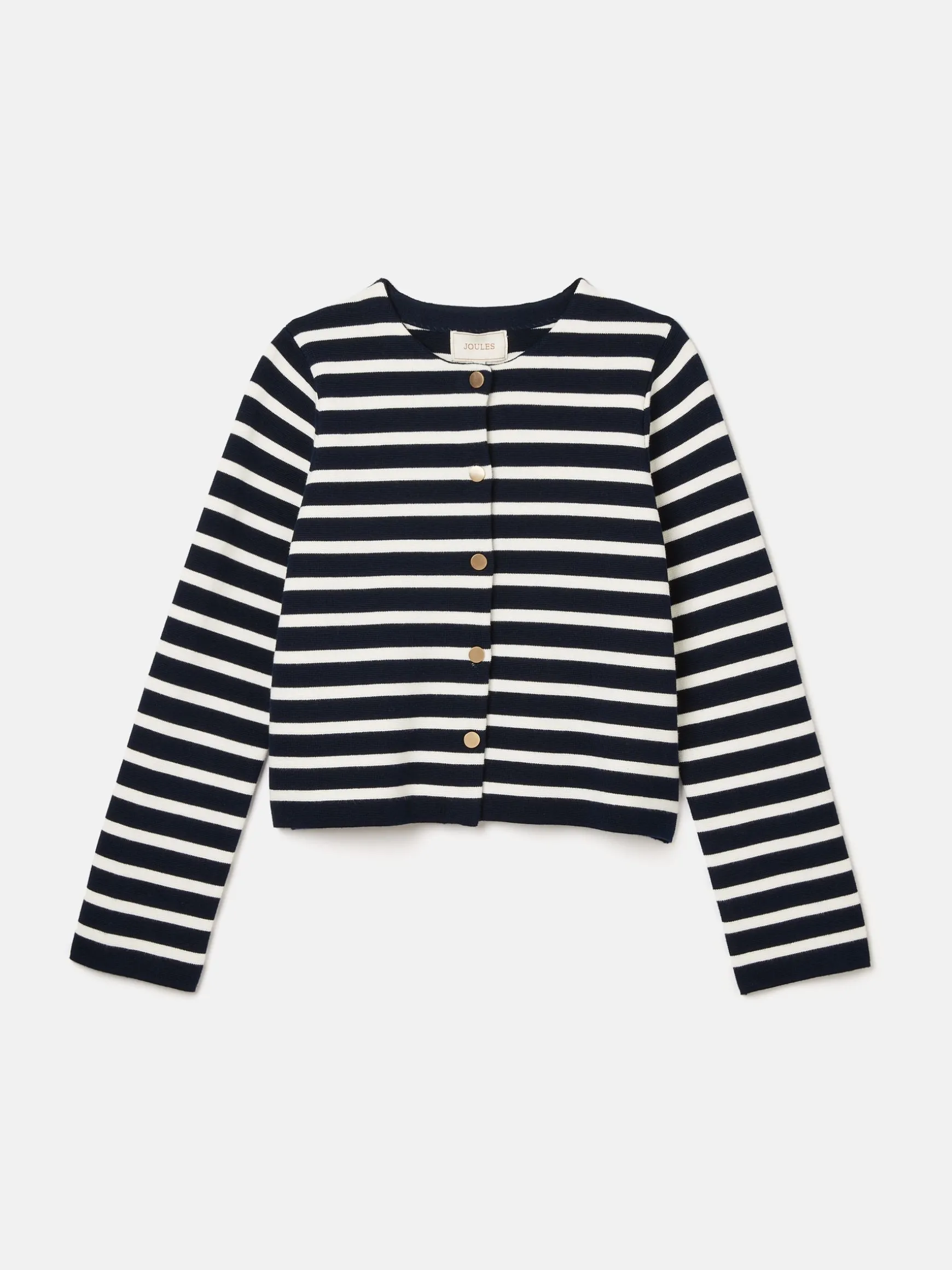 Constance Navy & White Striped Cotton Cardigan