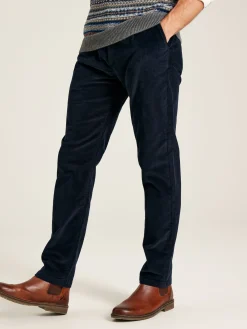 Cord Navy Blue Straight Leg Corduroy Trousers
