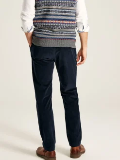 Cord Navy Blue Straight Leg Corduroy Trousers