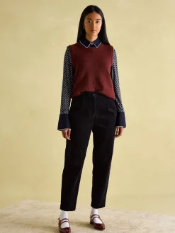 Cordelia Navy geo Long Sleeve Top