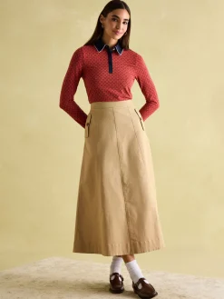 Cordelia Red Geo Long Sleeve Top