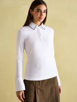 Cordelia White Long Sleeve Top