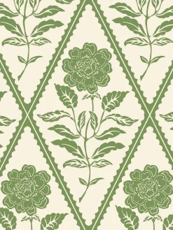 CreamGreen Juliette Floral Print 10M Wallpaper