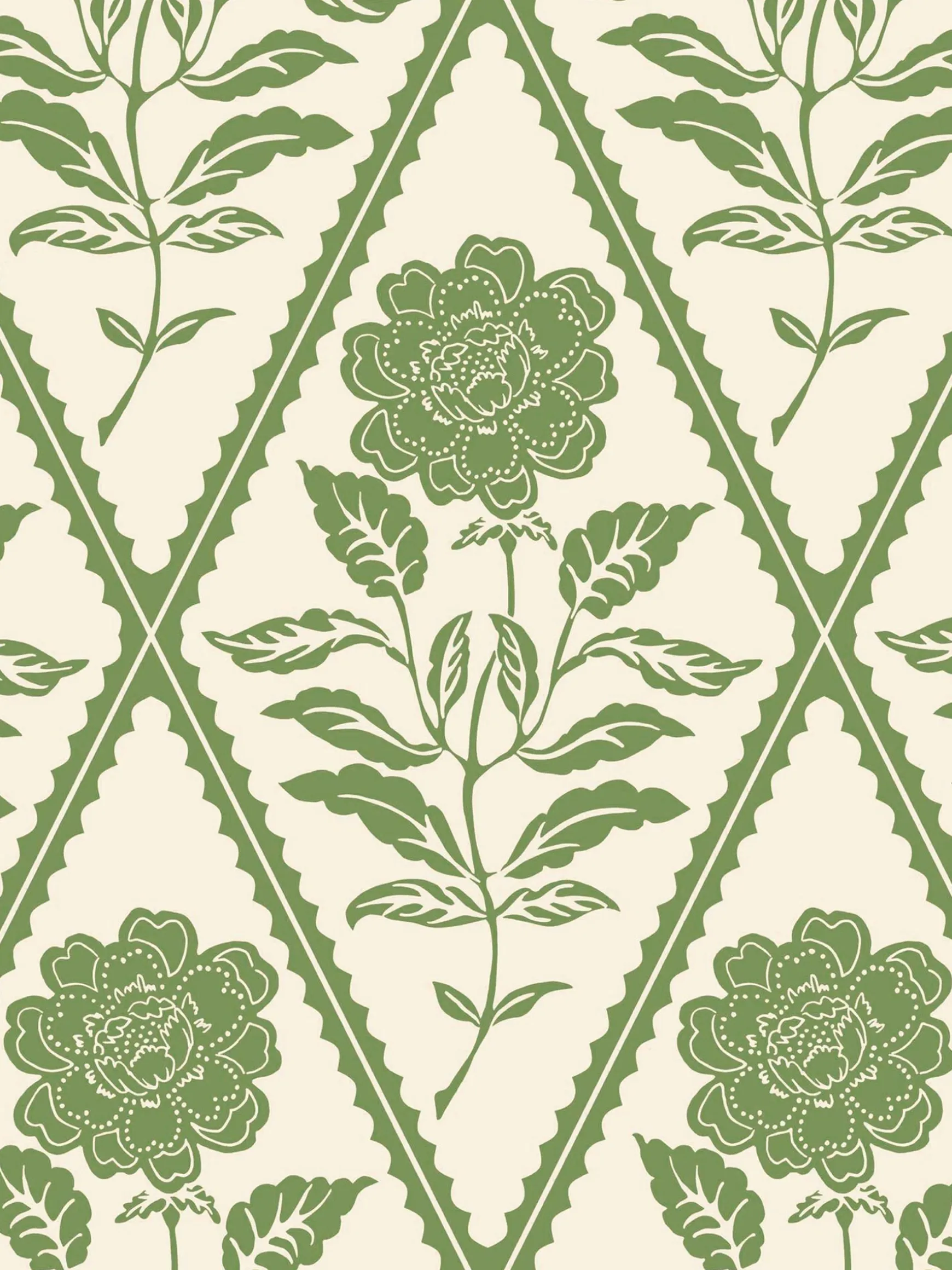 CreamGreen Juliette Floral Print 10M Wallpaper