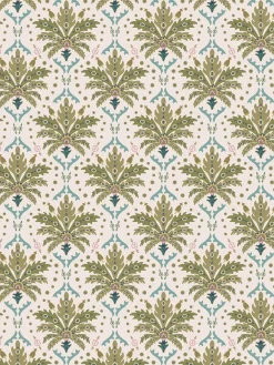 Cream/Multi Palm Geo Print 10M Wallpaper