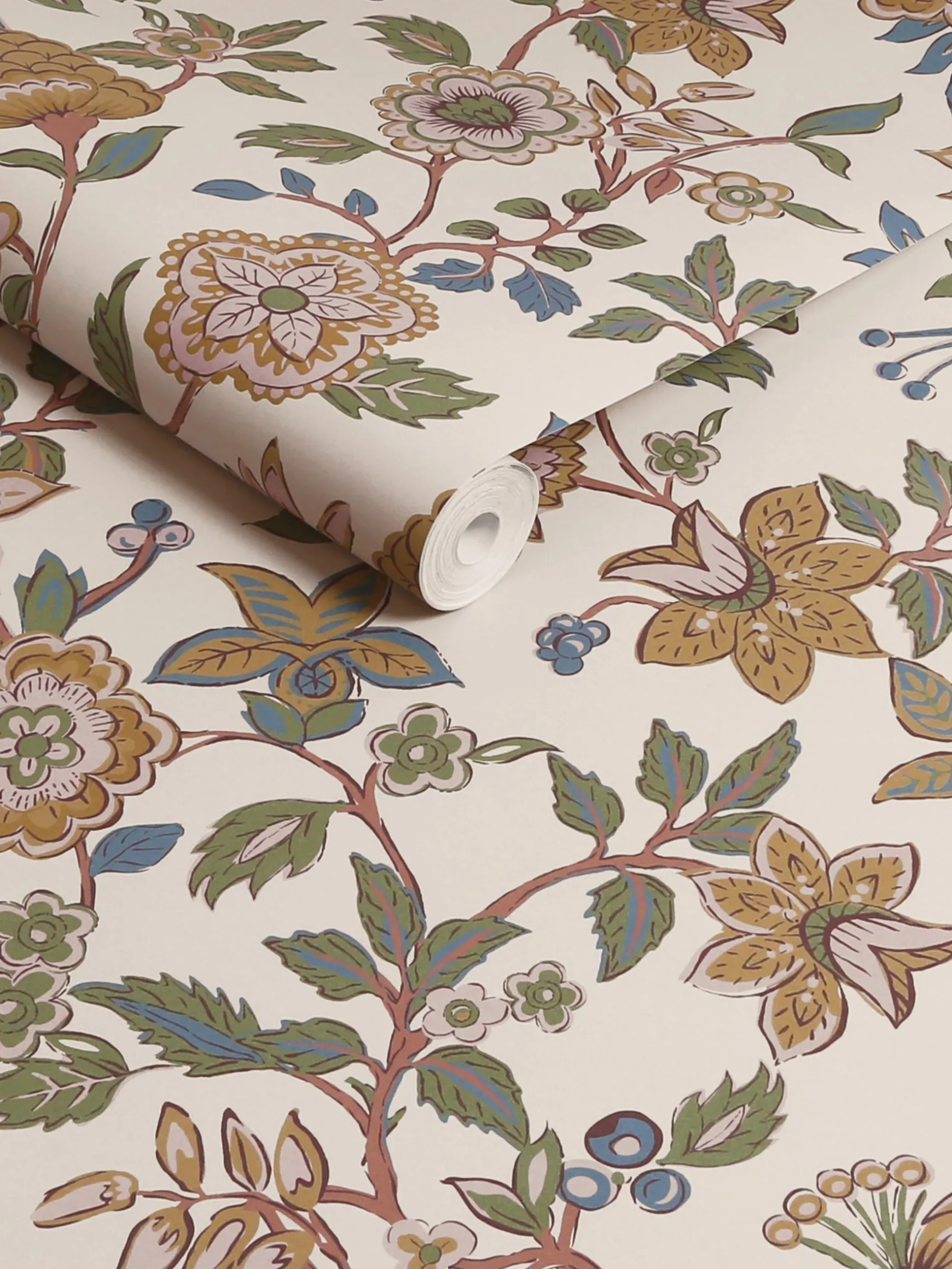 Cream/Multi Scot Floral 10M Wallpaper