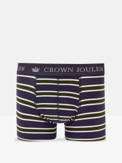 Crown Joules Green/Navy Pack of Two Cotton Boxers