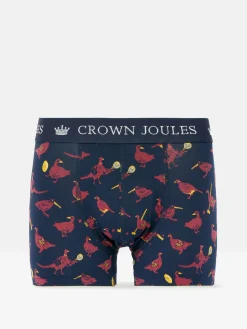Crown Joules Navy/Red Pack of Two Cotton Boxers