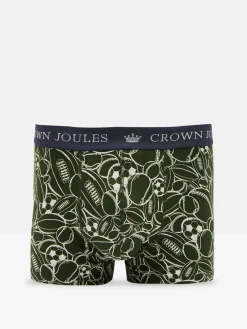 Crown Joules Red/Green Pack of Two Cotton Boxers