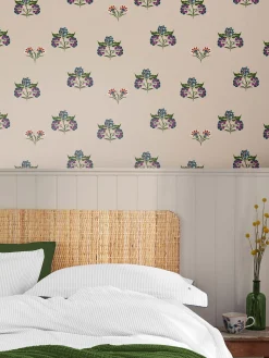 Dawn Grey Indienne Block Print 10M Wallpaper
