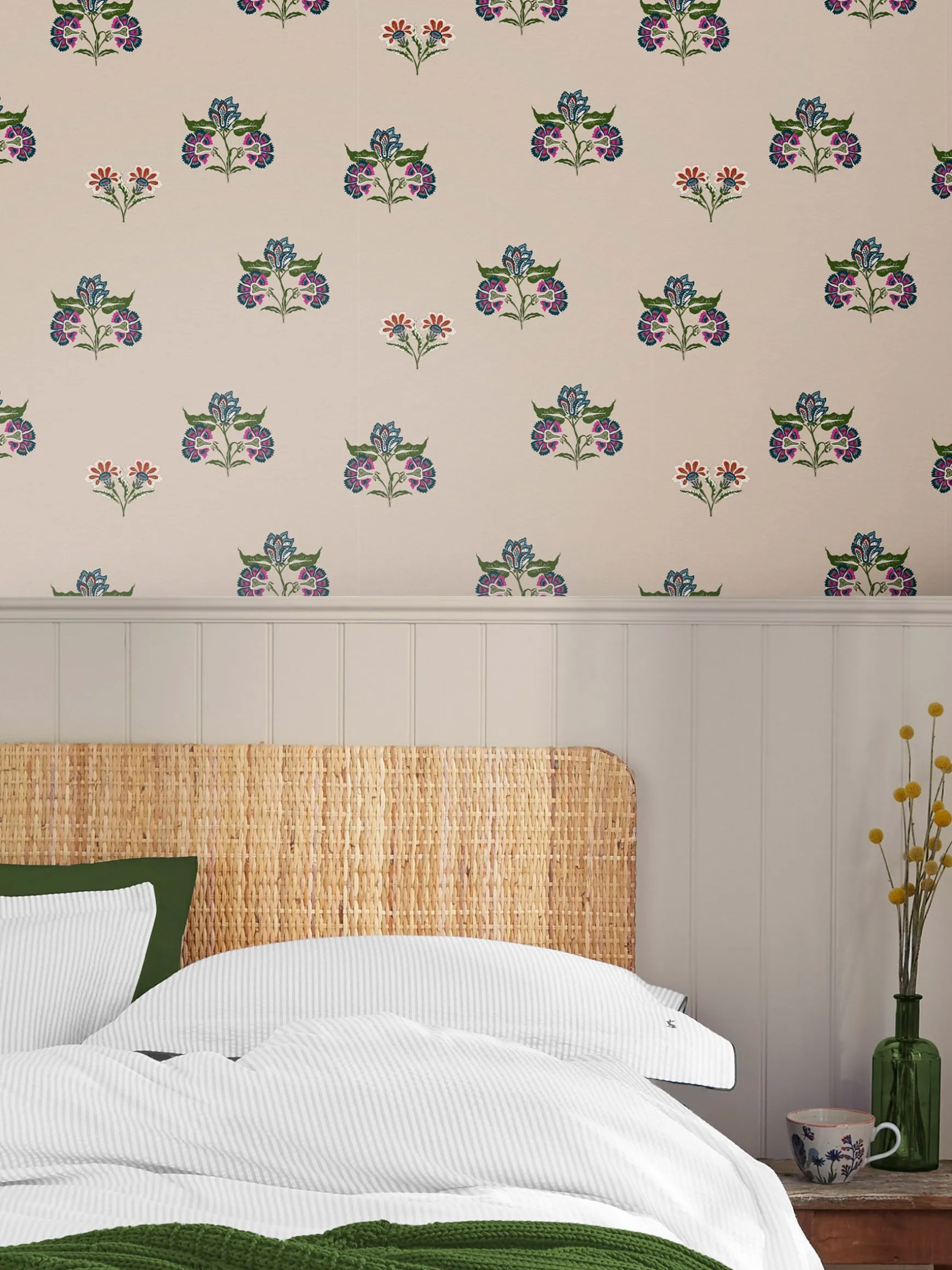 Dawn Grey Indienne Block Print 10M Wallpaper