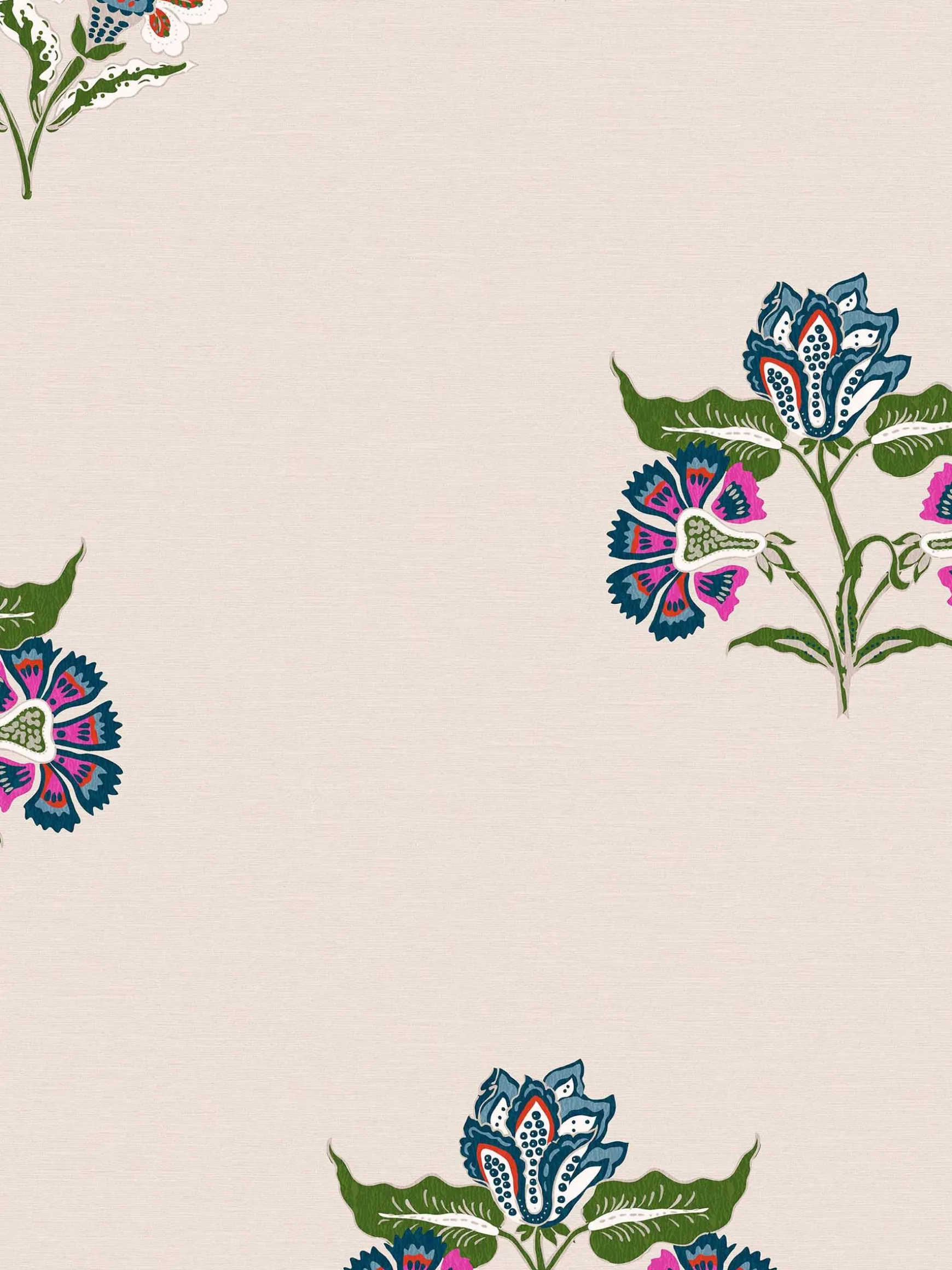 Dawn Grey Indienne Block Print 10M Wallpaper