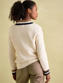 Dawson Cream Cable Knit Cricket Jumper