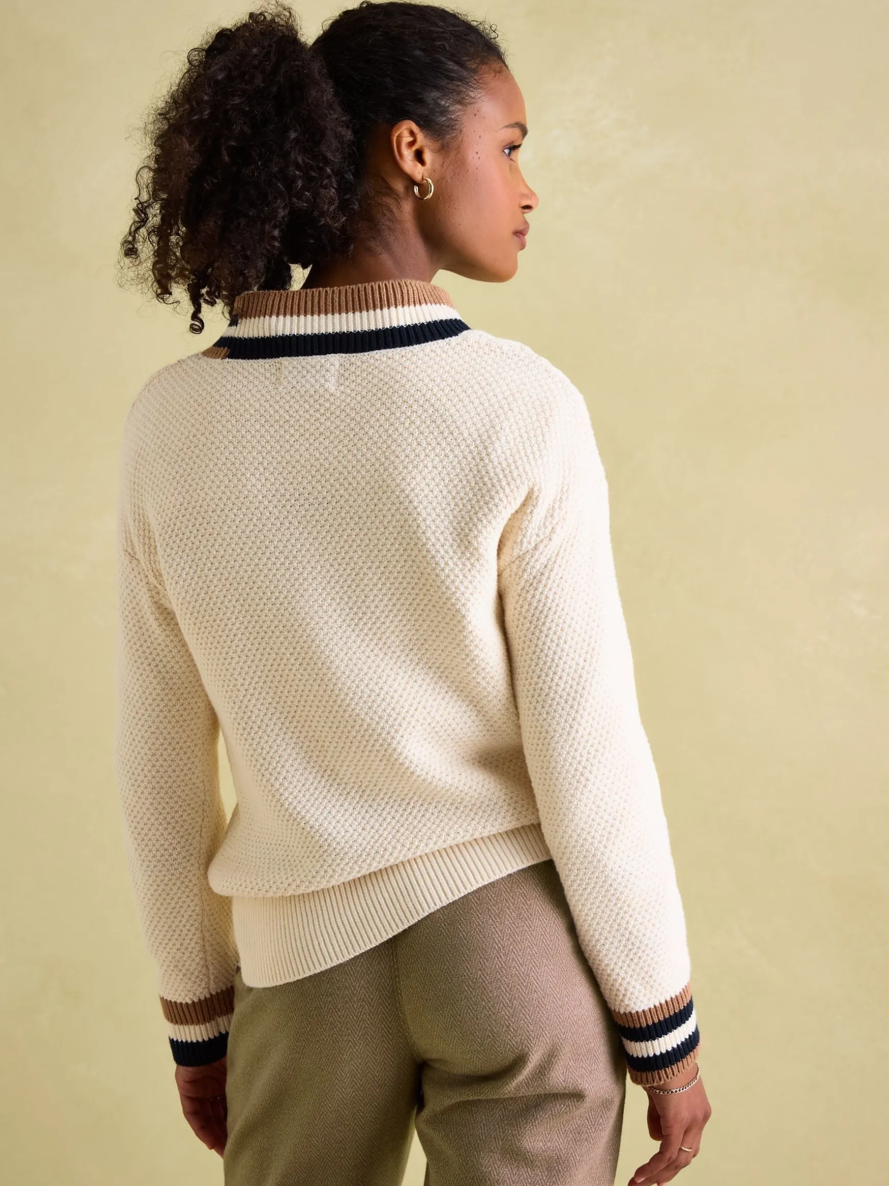 Dawson Cream Cable Knit Cricket Jumper