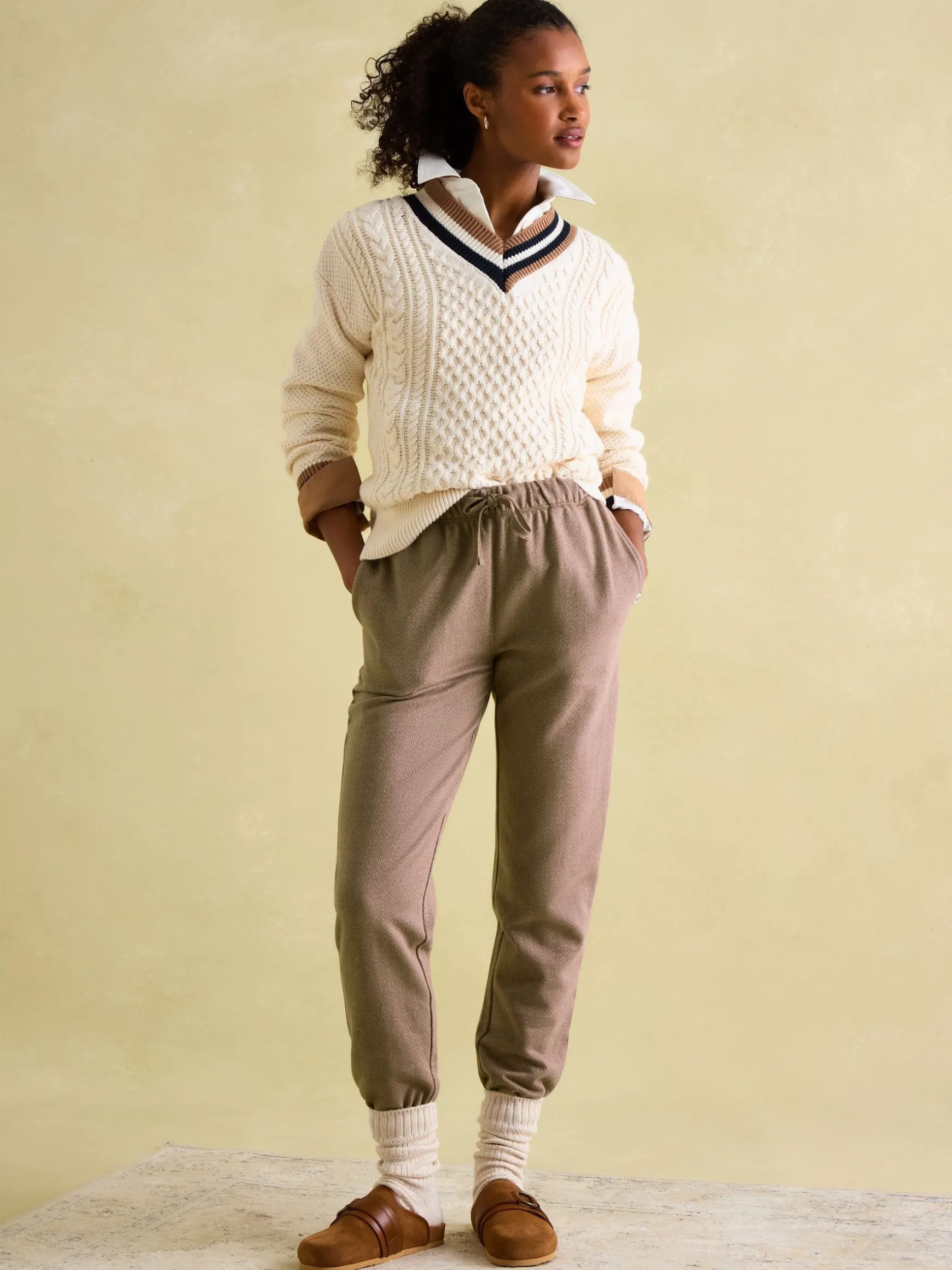 Dawson Cream Cable Knit Cricket Jumper