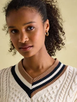 Dawson Cream Cable Knit Cricket Jumper