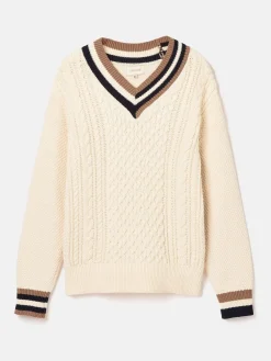Dawson Cream Cable Knit Cricket Jumper