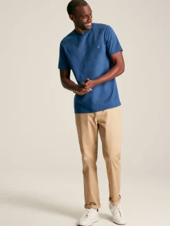 Denton Blue Plain Jersey Crew Neck T-Shirt