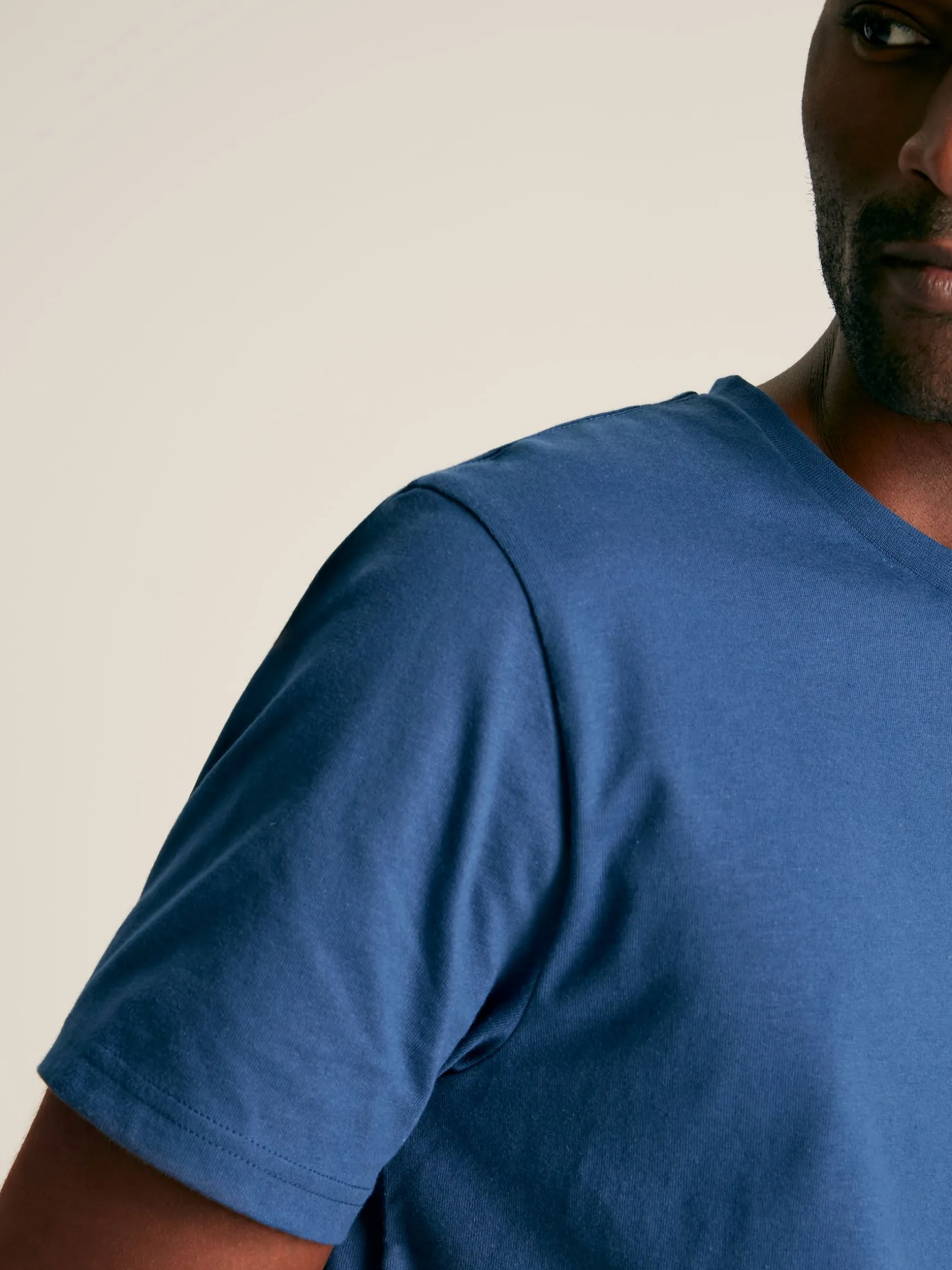 Denton Blue Plain Jersey Crew Neck T-Shirt