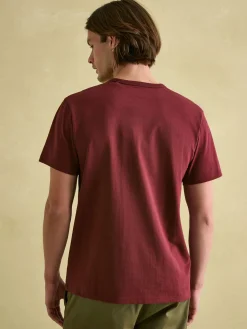 Denton Burgundy Heavyweight Jersey 100% Cotton Crew Neck T-Shirt