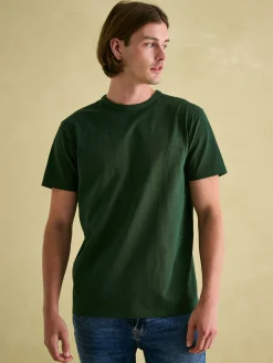 Denton Dark Green Heavyweight Jersey 100% Cotton Crew Neck T-Shirt