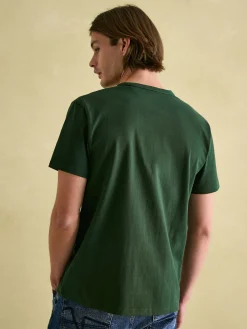 Denton Dark Green Heavyweight Jersey 100% Cotton Crew Neck T-Shirt