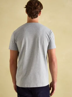 Denton Grey Lightweight Jersey 100% Cotton Crew Neck T-Shirt