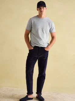 Denton Grey Lightweight Jersey 100% Cotton Crew Neck T-Shirt