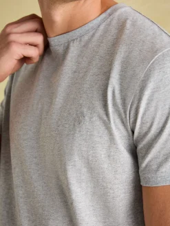 Denton Grey Lightweight Jersey 100% Cotton Crew Neck T-Shirt