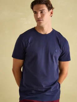 Denton Navy Blue Lightweight Jersey 100% Cotton Crew Neck T-Shirt